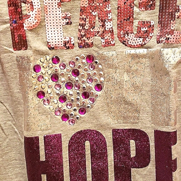 🌴 NWOT Peace, Love, Hope Long Sleeved Top - Picture 2 of 4